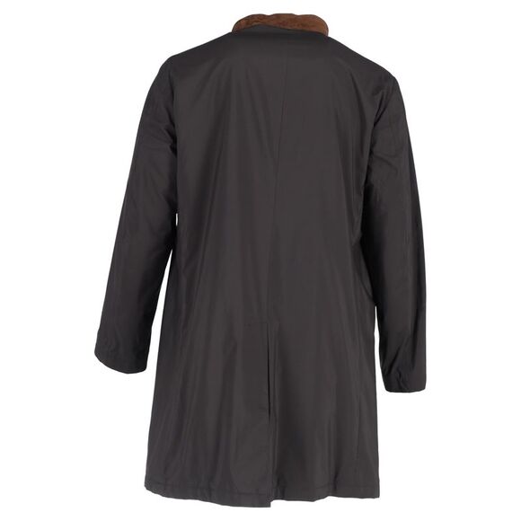 Loro Piana Cashmere Lined Suede Trimmed Coat in Black Polyester - Picture 3 of 6